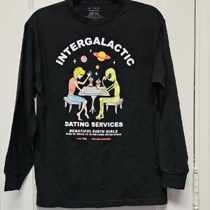 Retro A.Lab Black Alien Graphic Tee Size Med